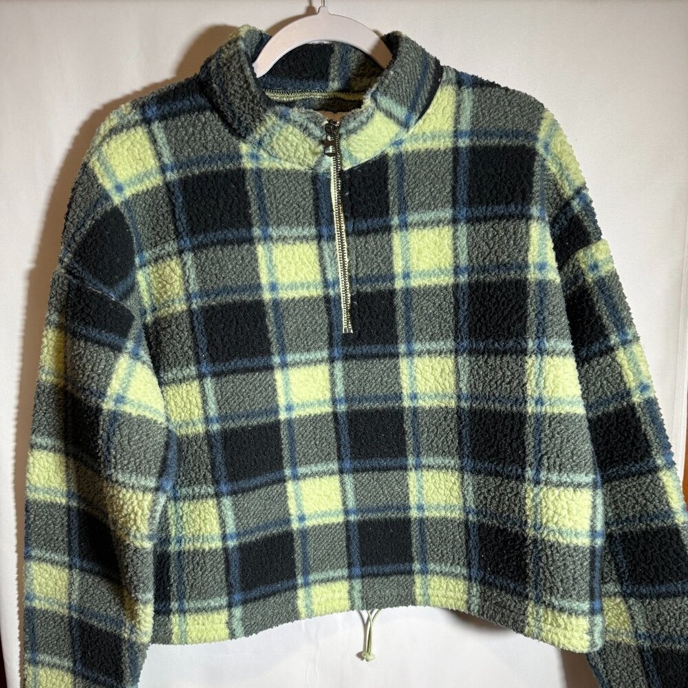 American Eagle Green Plaid Fleece | Women's Size Med